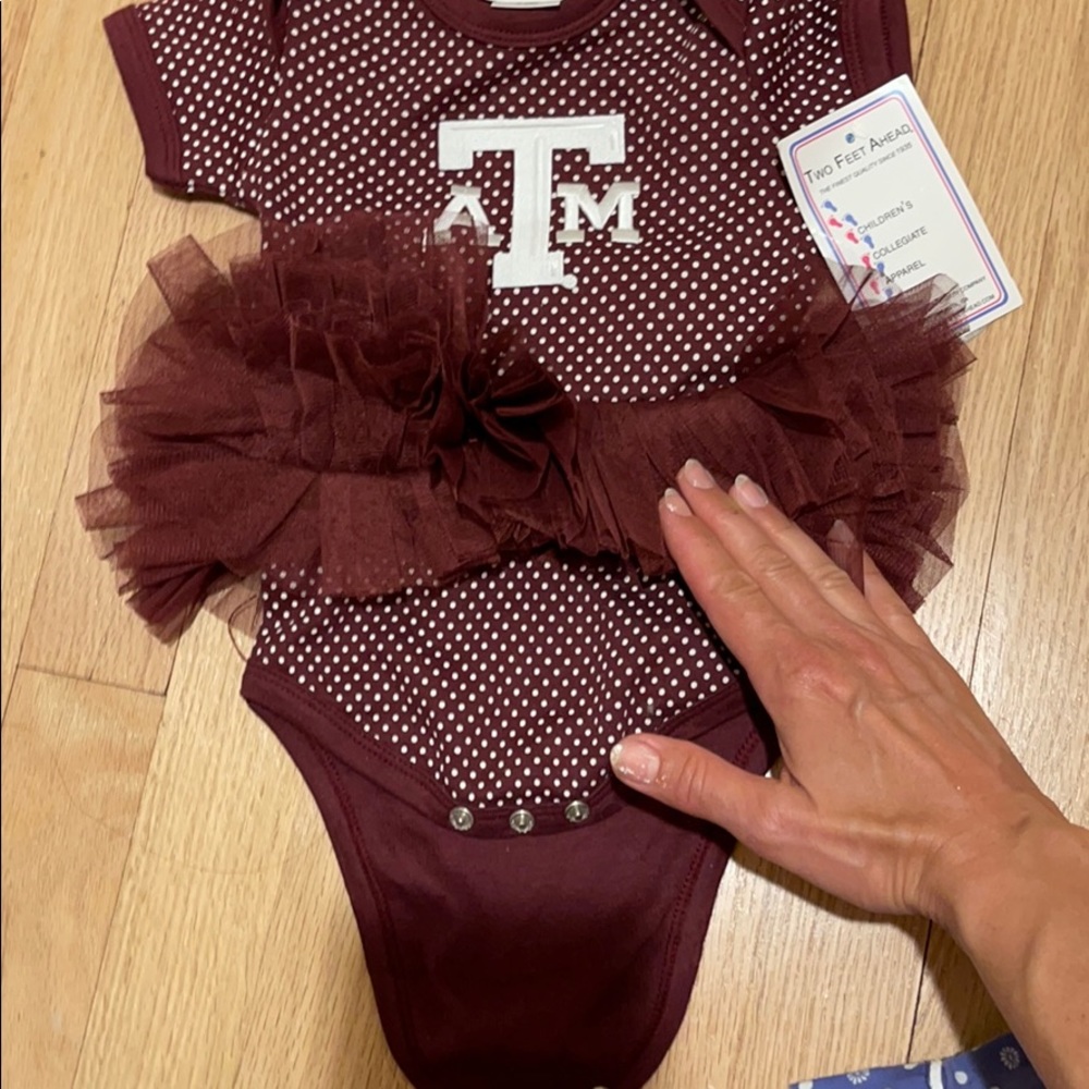 Texas A&M baby cheerleader tutu onesie